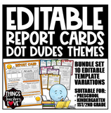 EDITABLE Report Cards for Preschool, Kindergarten, 1st/2nd