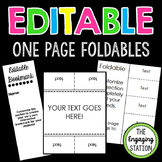 EDITABLE Double-Sided One Page Foldables BUNDLE
