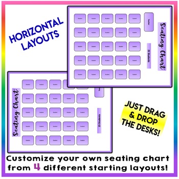 EDITABLE! Drag & Drop SEATING CHART - Starting Layout of 25 Students ...