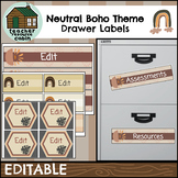 EDITABLE Drawer Labels Templates | Neutral Boho Theme Decor