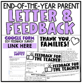 EDITABLE EOY Letter & Feedback Survey for Families