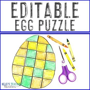 Preview of EDITABLE Easter Egg Template - Create your OWN Activity or Craft on ANY Topic!