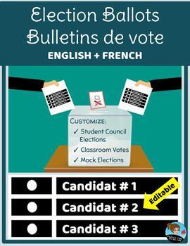 Preview of EDITABLE Election Ballots / Bulletins de vote ENGLISH + FRENCH [Google Slides]