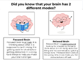 EDITABLE Elementary Focused Brain/Relaxed Brain Teaching/A