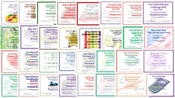 Preview of EDITABLE Elementary Year End Award Certificates Achievement Clubs Templates