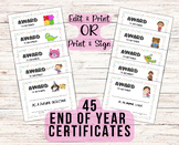 EDITABLE - End of Year Achievement Awards | SPED End of Ye