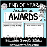 Preview of EDITABLE End of the Year Awards Templates, Highest Average, Most Improved
