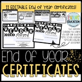 EDITABLE End of Year Certificates