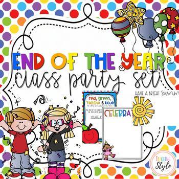 Preview of EDITABLE End of the Year Class Party Invitations