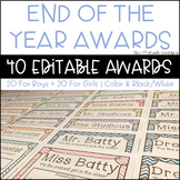 EDITABLE End of the Year Student Awards--Color & Black/White!