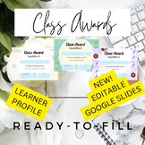 Preview of EDITABLE - End of the year class awards - Elementary Middle School High school