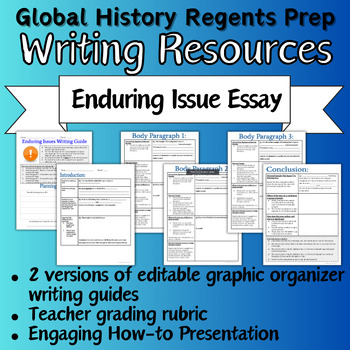 Preview of EDITABLE Enduring Issue Essay Writing Guide (2 Versions) and How-To Powerpoint