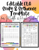 EDITABLE English Language Arts Scope & Sequence Template