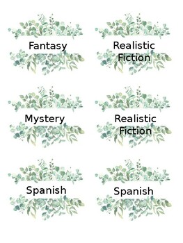 Preview of EDITABLE Eucalyptus Library Labels