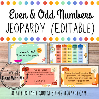 Preview of EDITABLE Even & Odd Numbers Practice Jeopardy