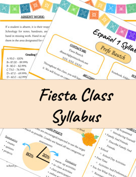 Preview of EDITABLE FIESTA THEMED CLASS SYLLABUS