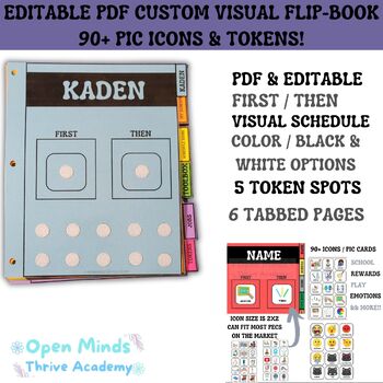 Preview of TEMPLATE Flip-Book.Visual Schedule.Communication ADHD/AUTISM 90+ Picture Cards.