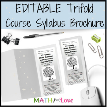 Preview of EDITABLE FOLDABLE COURSE SYLLABUS HANDOUT FOR ALL GRADES & SUBJECTS