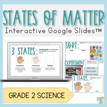 Preview of EDITABLE & FREE! | LOW PREP: Grade 2 Science - States of Matter | Google Slides