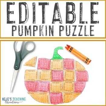 Preview of EDITABLE Autumn Fall Pumpkin Center: Make Your Own Math Literacy Activity