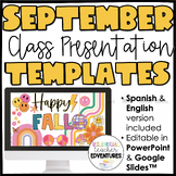 EDITABLE Fall Classroom Slides- Google Slides and PPT (Spa