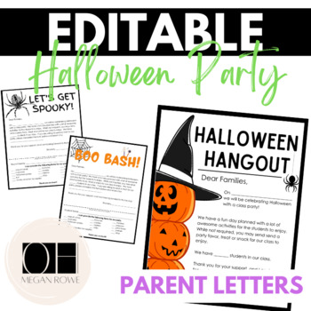 Preview of EDITABLE Fall/Halloween Party Parent Letter | Classroom Party 