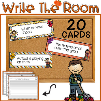 Preview of EDITABLE Fall Write The Room Sentence Fixers