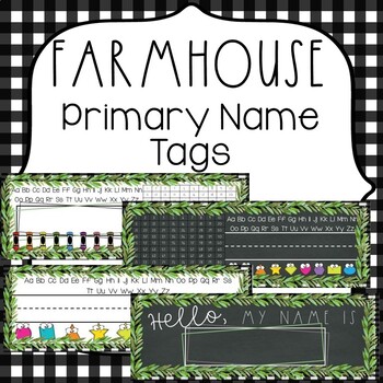 Preview of EDITABLE Farmhouse Name Tags {EDITABLE Primary Name Tags}