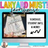 EDITABLE Farmhouse String Lights Lanyard Schedule & Studen