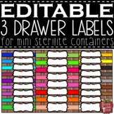 EDITABLE Farmhouse Wooden 3 Drawer Labels for Mini Sterilite Container Bins