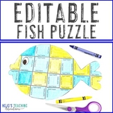EDITABLE Fish Craft Puzzle | Ocean Theme Classroom Decor o