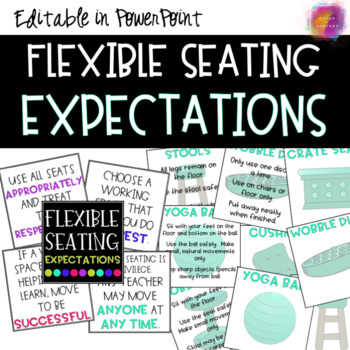 Preview of EDITABLE Flexible Seating Expectations FREEBIE