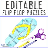 EDITABLE Flip Flop Puzzle: Make EDITABLE Summer or Back to