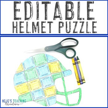 Preview of EDITABLE Helmet Activity: Create a Homecoming Football Transformation Classroom