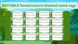 EDITABLE Forest/Nature Name Tags