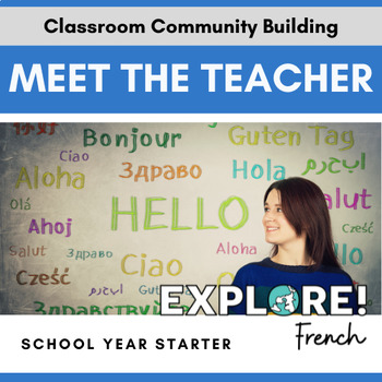 Preview of EDITABLE French Meet the Teacher Slideshow - Fun Back to School Activity