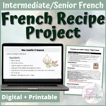 Preview of EDITABLE French Recipe Project - Suivre une recette en français - Assessment