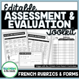 EDITABLE French Rubrics and Student Checklist Templates