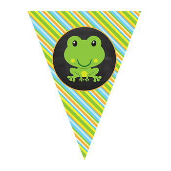 Preview of EDITABLE || Frog Pennant Banner || Frog Theme Classroom