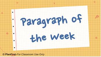 Preview of EDITABLE GOOGLE SLIDES: Paragraph of the Week Full School Year