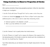 EDITABLE GeoGebra Circle Discovery Activity (Intersecting 