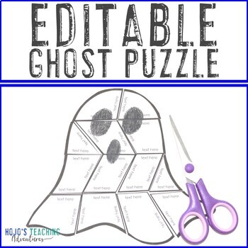 Preview of EDITABLE Ghost Puzzle: Use for Halloween Activities or Spooky Stories