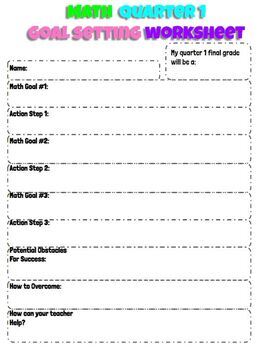 EDITABLE Goal Setting Worksheet - All 4 Quarters by Gina DeTomasso