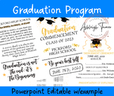 EDITABLE Gold Theme-Graduation Ceremony Program Highschool