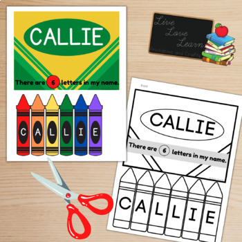 Preview of EDITABLE - Google - Crayon Box Name Craftivity - Back to School - Color or B&W