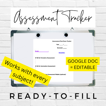 Preview of EDITABLE Google French Assessment Past Exam Tracker FLE English Languages