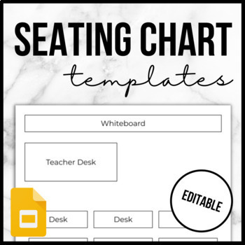 EDITABLE Google Slides Seating Chart Templates - Simple Monochrome