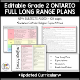 EDITABLE Grade 2 Ontario Long Range Plans with Expectations
