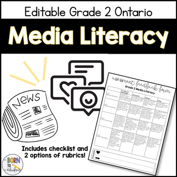 Preview of EDITABLE Grade 2 Ontario Media Literacy Rubrics