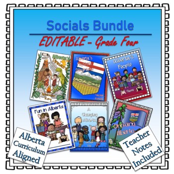 Preview of EDITABLE- Grade 4 Social Studies Lapbooks Bundle (PREVIOUS AB CURRICULUM)